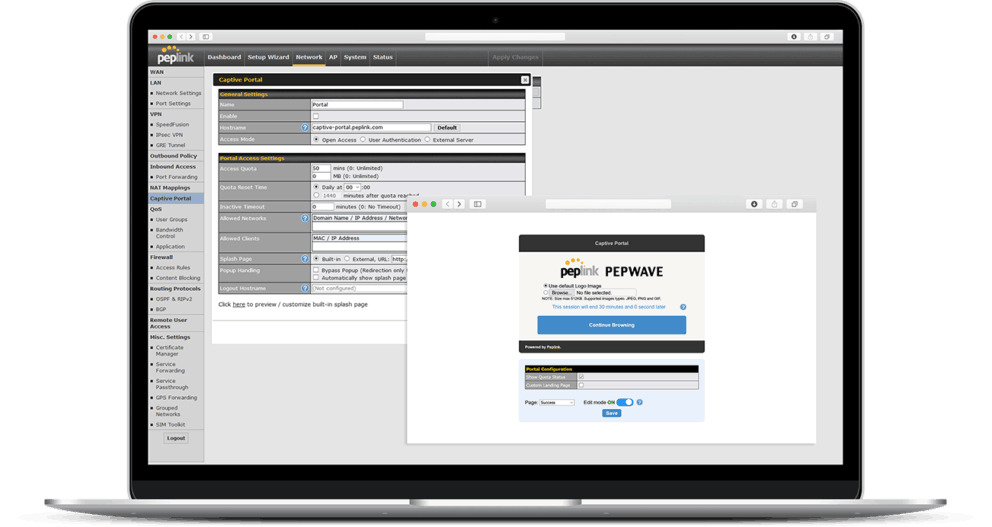 Peplink Captive Portal