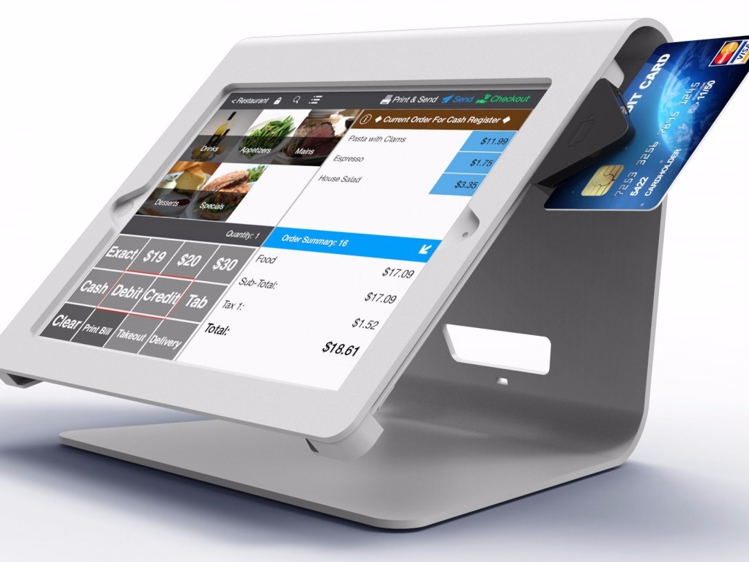 Picture of a PoS terminal in white